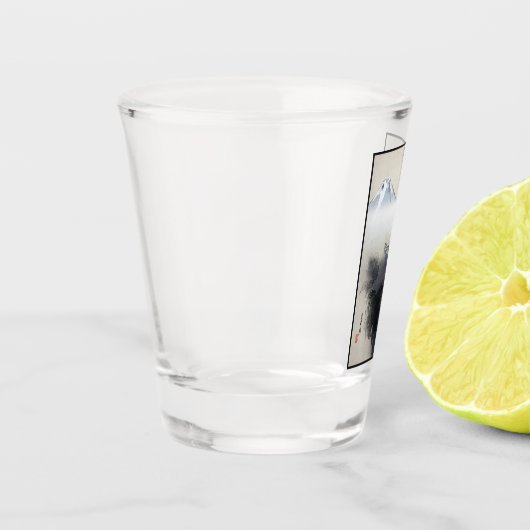 Ryu Shoten über Fuji, Japan Schnapsglas (Links)