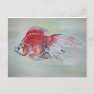 Ryukin Goldfish Acrylic Painting Postkarte