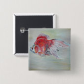Ryukin Goldfish Acrylmalerei Button (Vorne & Hinten)