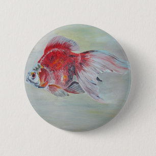 Ryukin Goldfish Acrylmalerei Button