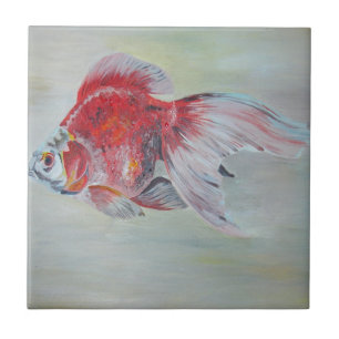 Ryukin Goldfish Acrylmalerei Fliese