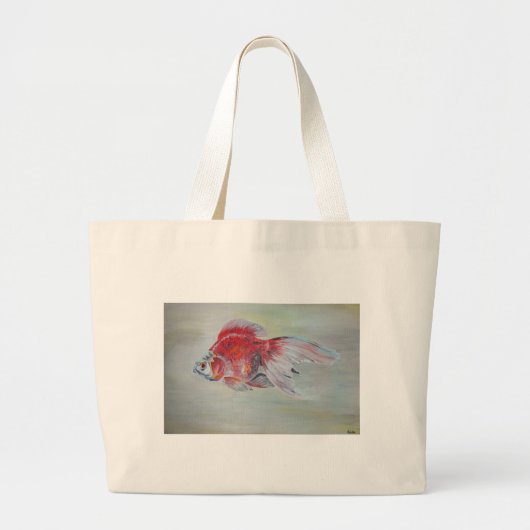 Ryukin Goldfish Acrylmalerei Jumbo Stoffbeutel (Vorne)