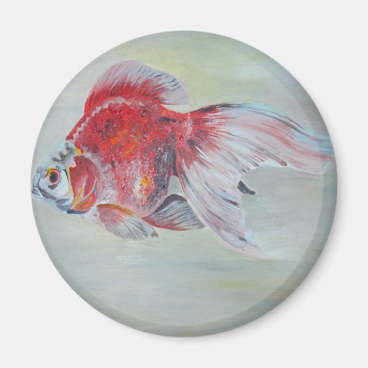 Ryukin Goldfish Acrylmalerei Magnet (Vorne)