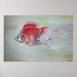 Ryukin Goldfish Acrylmalerei Poster