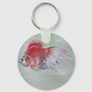Ryukin Goldfish Acrylmalerei Schlüsselanhänger