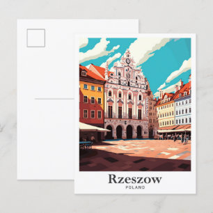 Rzeszow Polen Kunst Vintage Reise Illustration Postkarte