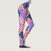 RZX-USA-Flagge auf blauem Hintergrund Leggings (Rechts)