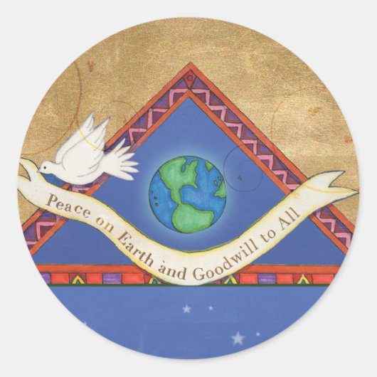 S008-Weltfrieden-Aufkleber Runder Aufkleber (Vorderseite)