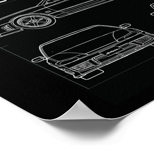 s15 spec oder aero line art blue print zeichn the3 poster (Ecke)