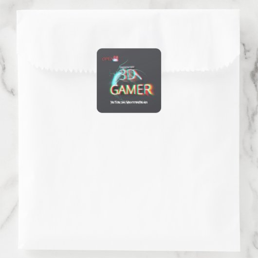 S3D Gamer Quadratischer Aufkleber (Tasche)