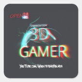 S3D Gamer Quadratischer Aufkleber (Vorderseite)