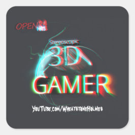 S3D Gamer Quadratischer Aufkleber