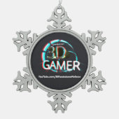 S3D Gamer Schneeflocken Zinn-Ornament (Vorderseite)