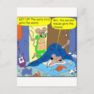 s4 Die zweite Maus bekommt den Cartoon Käse Postkarte