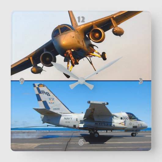 S-3-VIKING QUADRATISCHE WANDUHR (Vorderseite)