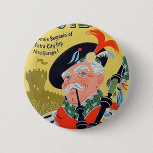 S.A.S. Vintager Plakatknopf Schottlands Button