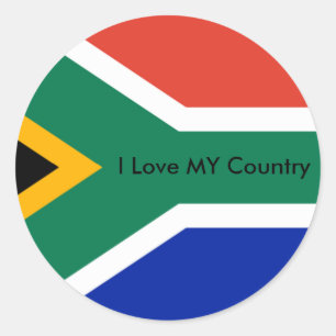 S Africa Flag the MUSEUM Zazzle I Liebe my Country Runder Aufkleber