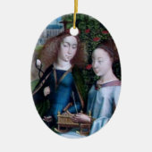 S. Agatha und Christina (Detail; M 070) Keramik Ornament (Vorne)