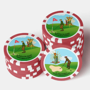 S. Andrew & Jude mit 2 männlichen Golfern Pokerchips