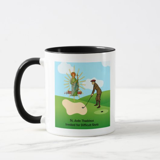 S. Andrew & Jude mit 2 männlichen Golfern Tasse (Links)