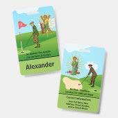 S. Andrew & Jude mit 2 männlichen Golfers Abzeiche Ausweis (Vorder- & Rückseite)