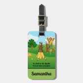 S. Andrew & Jude mit 2 weiblichen Golfern Gepäckanhänger (Vorderseite vertikal)