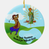 S. Andrew & Jude mit 2 weiblichen Golfern Keramik Ornament (Hinten)