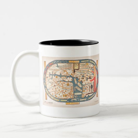 S. Beati Liebanensis mappam mundi ad exemplar eccl Zweifarbige Tasse (Links)