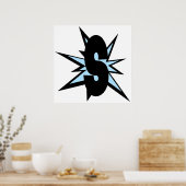 S Buchstabe als Comic art monogram S initiale alph Poster (Küche)