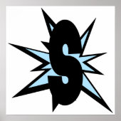 S Buchstabe als Comic art monogram S initiale alph Poster (Vorne)