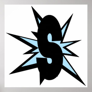 S Buchstabe als Comic art monogram S initiale alph Poster