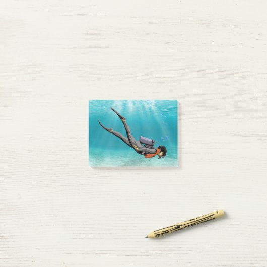 S.C.U.B.A. Taucher Post-it Klebezettel (Auf Schreibtisch)