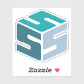 S-Cubed Blue-Logo-Aufkleber (3" x 3") Aufkleber (Blatt)