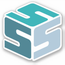 S-Cubed Blue-Logo-Aufkleber (3" x 3") Aufkleber
