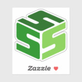 S-Cubed Green Logo-Aufkleber (3" x 3") Aufkleber (Blatt)