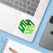 S-Cubed Green Logo-Aufkleber (3" x 3") Aufkleber (Laptop mit iPhone)