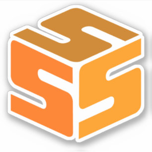 S-Cubed Orange-Logo-Aufkleber (3" x 3") Aufkleber