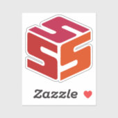 S-Cubed Rote Logo-Aufkleber (3" x 3") Aufkleber (Blatt)