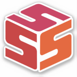 S-Cubed Rote Logo-Aufkleber (3" x 3") Aufkleber