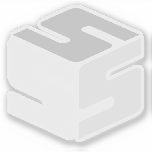 S-Cubed White Logoaufkleber (3" x 3") Aufkleber (Vorderseite)