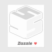 S-Cubed White Logoaufkleber (3" x 3") Aufkleber (Blatt)