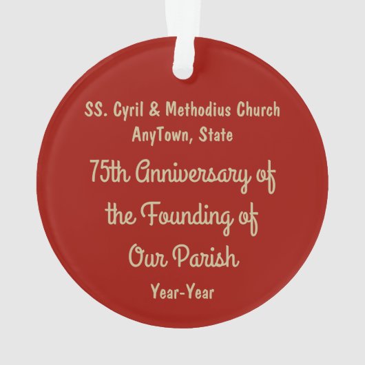 S. Cyril & Methodius (M 001) Acryl Ornament (Rückseite)