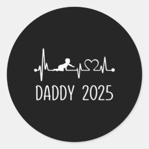 S Daddy Est 2025 Frequency Pulse New Daddy zu sein Runder Aufkleber