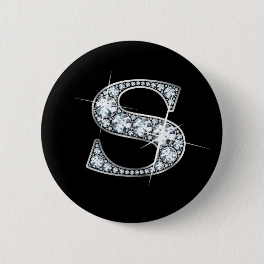 "S" Diamant Bling Button (Vorderseite)