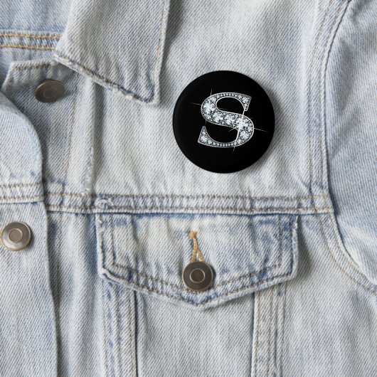 "S" Diamant Bling Button (Beispiel)