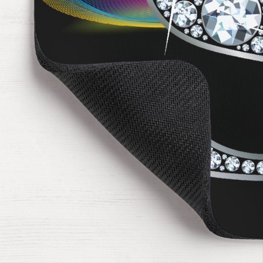 "S" Diamantblende mit Rainbow Swirl Mousepad (Ecke)
