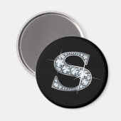 "S" Diamond Bling Magnet (Vorderseite/Rückseite)