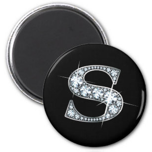 "S" Diamond Bling Magnet