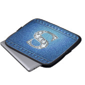 S "Diamond" Denim Stitching Electronics Bag Laptopschutzhülle (Vorne Knopf)