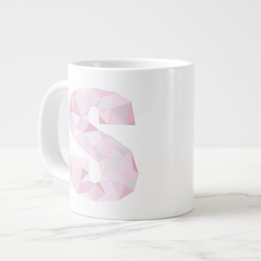 S - Dreiecke mit geringem Poly - neutrales rosa Li Jumbo-Tasse (Vorderseite Links)
